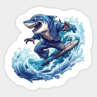 Shark Surfing - Shark Beach Sticker